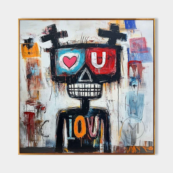 Heart Eyed Skull Graffiti Love