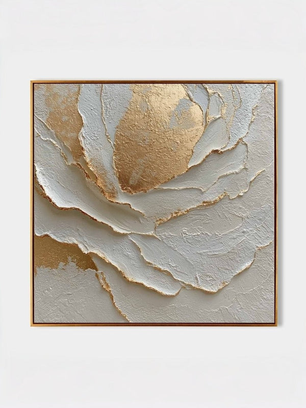 Heavy Impasto Gold Floral Wall Art