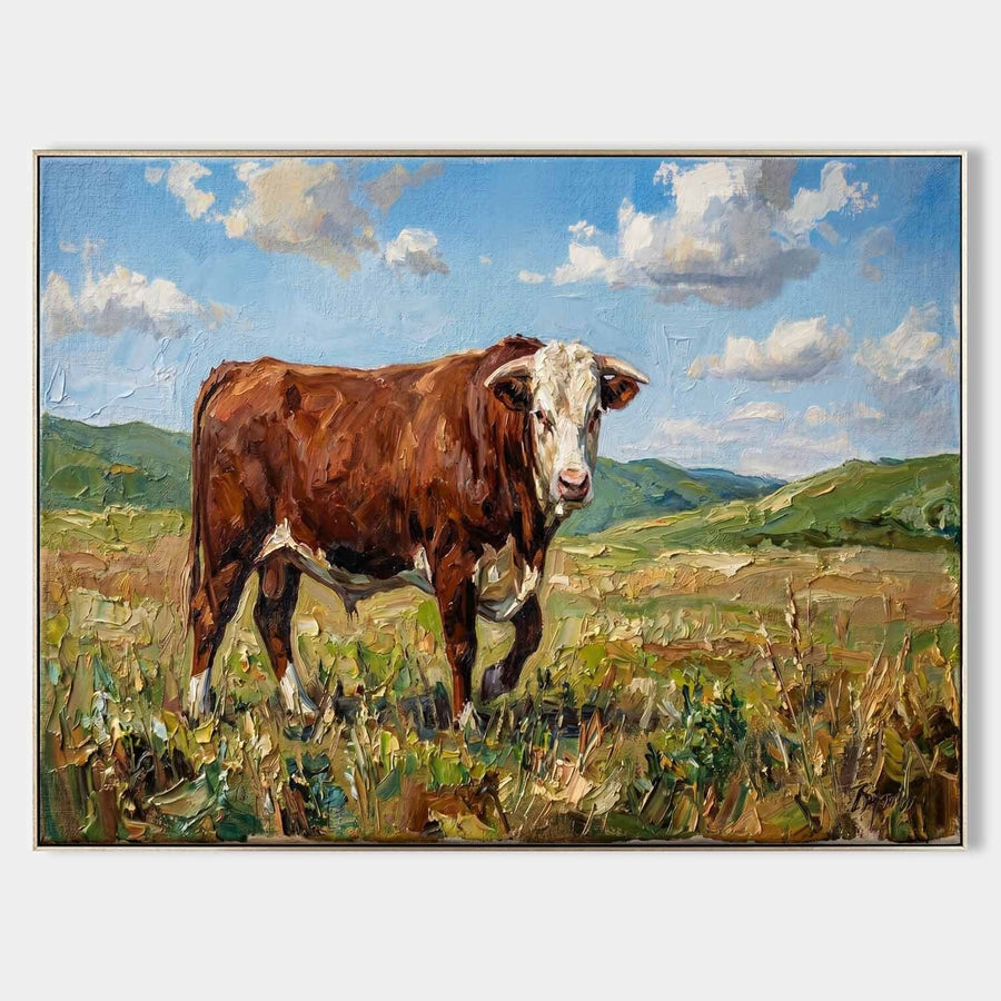 Hereford Cow in Summer Pasture