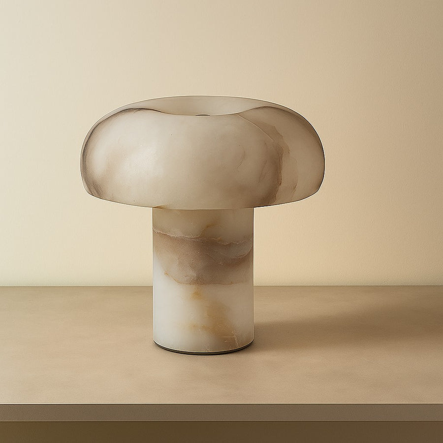 Honed Marble Dome Mushroom Table Lamp