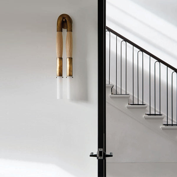 Horsehair Tassel and Etched Glass Wall Sconce