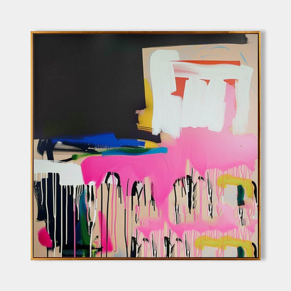 Hot Pink Drips on Midnight Black
