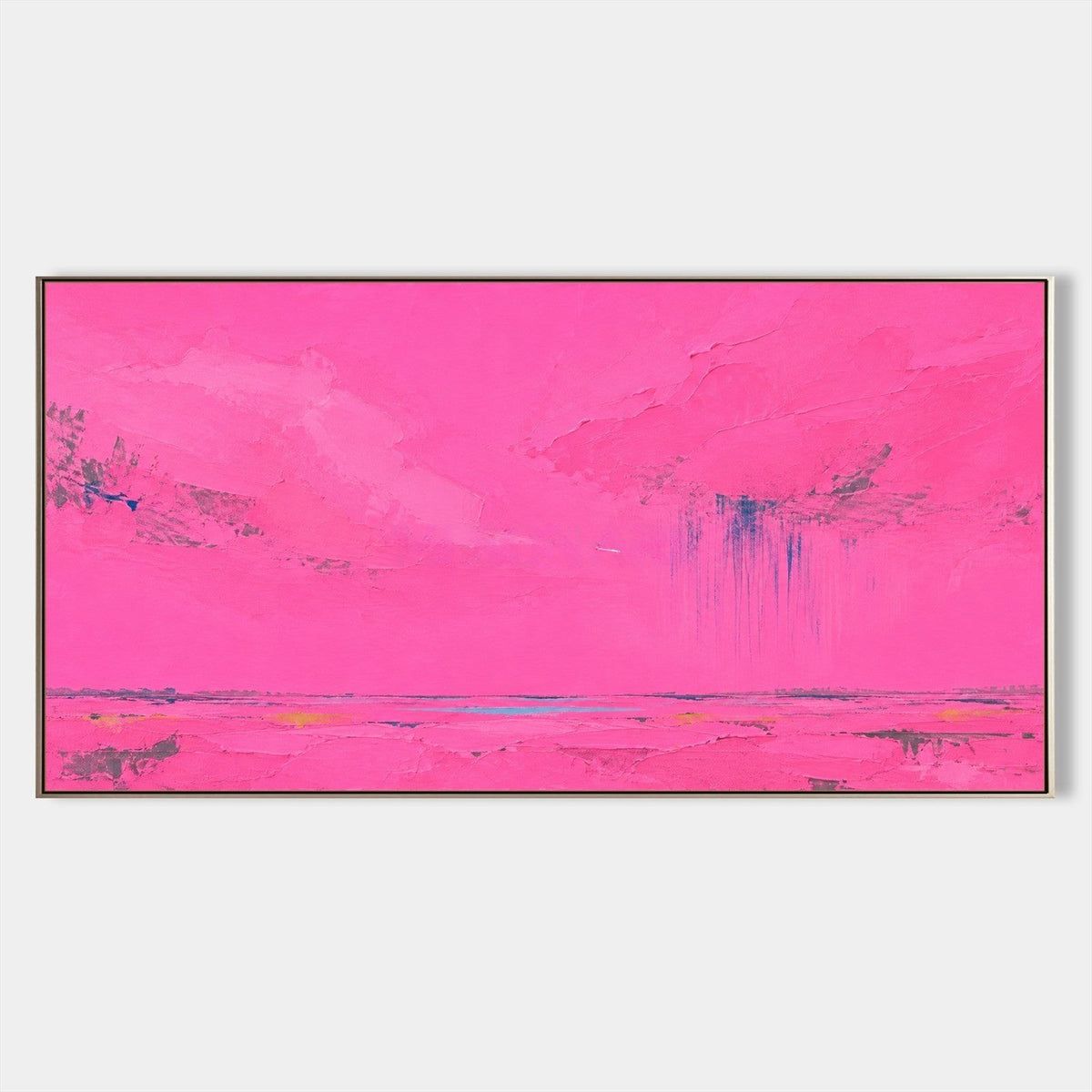 Hot Pink Horizon with Falling Rain