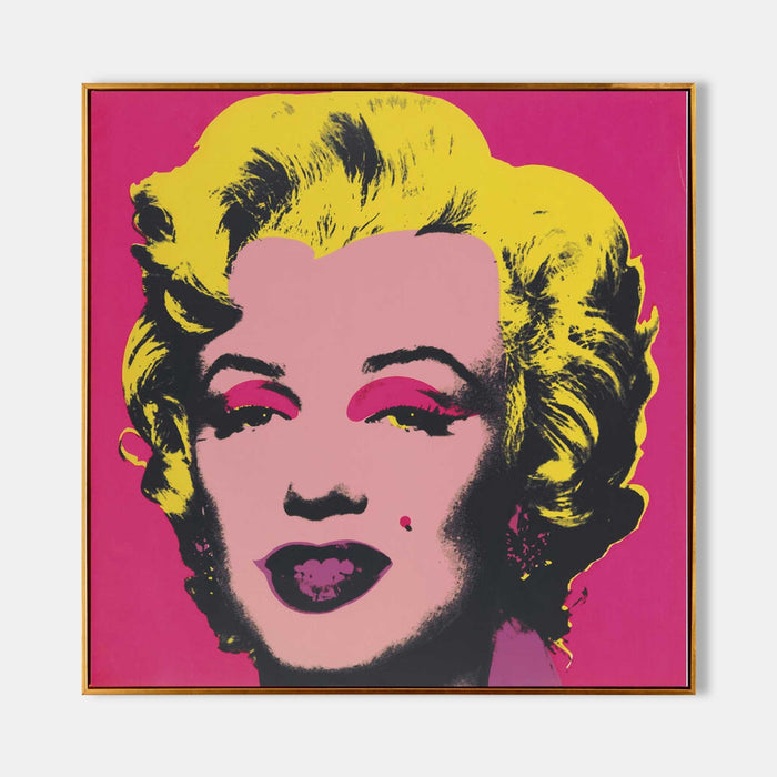 Hot Pink Pop Portrait in Gold
