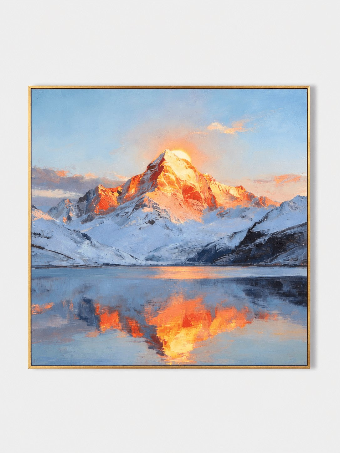 Impasto Alpine Sunrise Mountain Wall Art