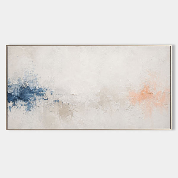 Indigo and Coral Drift on Ivory