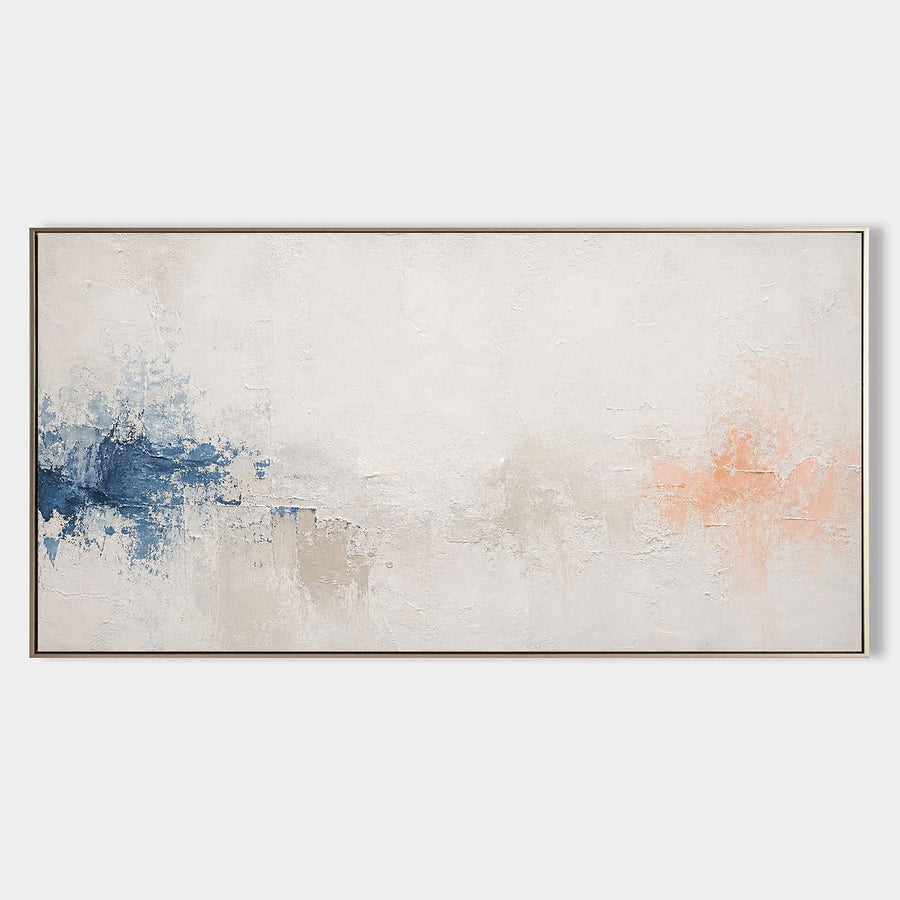 Indigo and Coral Drift on Ivory