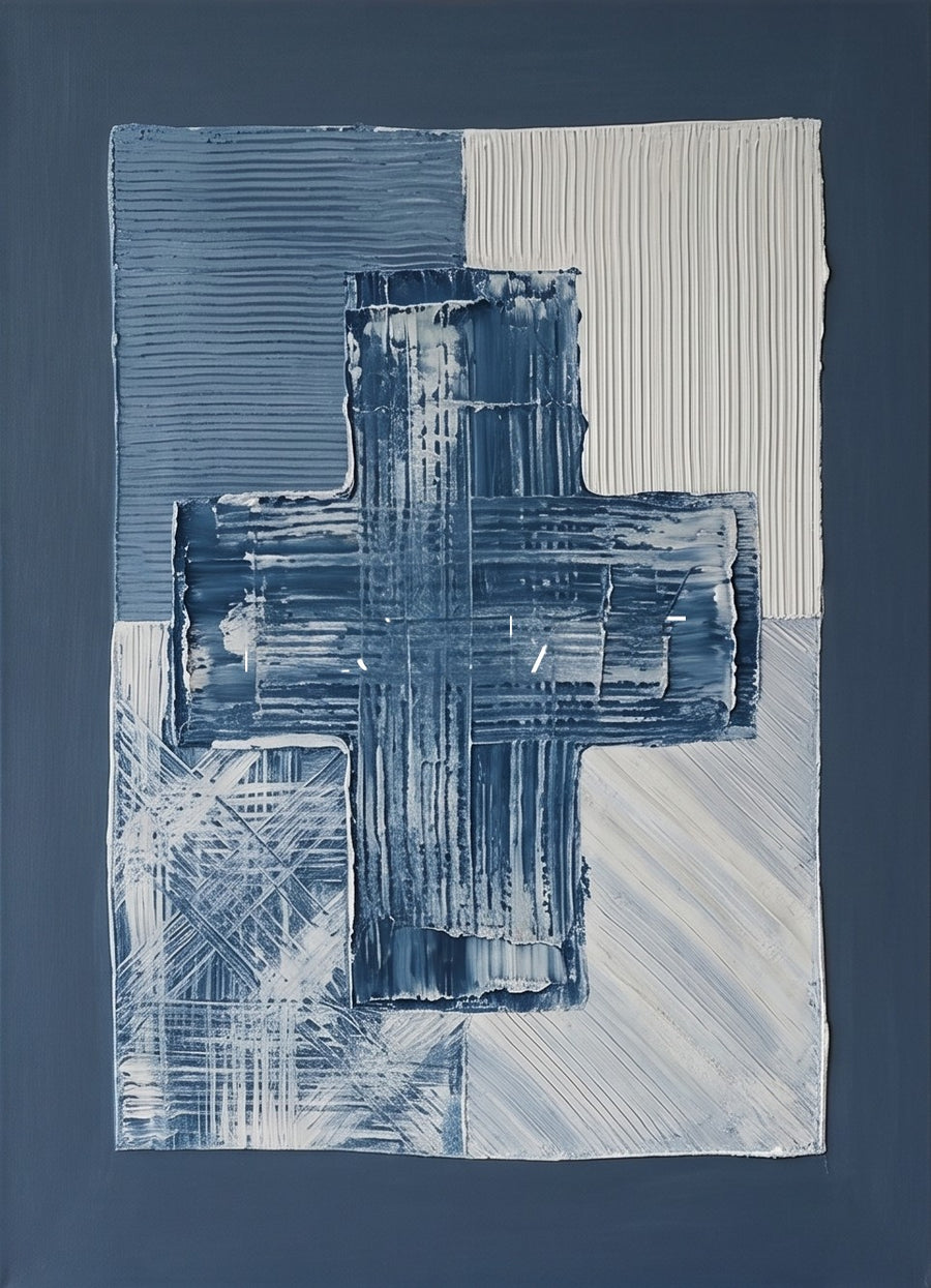 Indigo Cross in Layered Texture