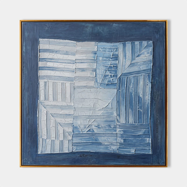 Indigo Patchwork in Cracked Relief