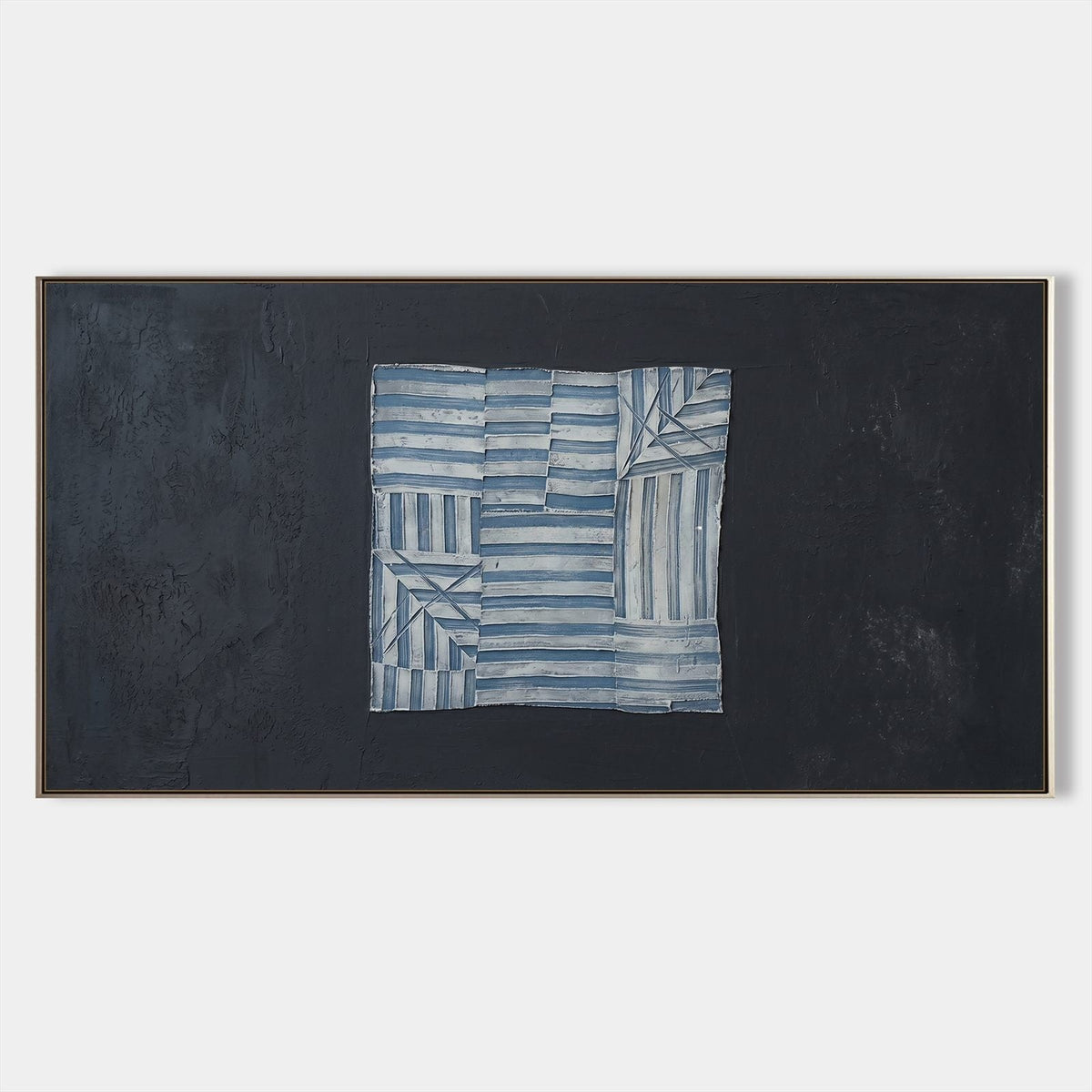 Indigo Stripe Patchwork on Charcoal