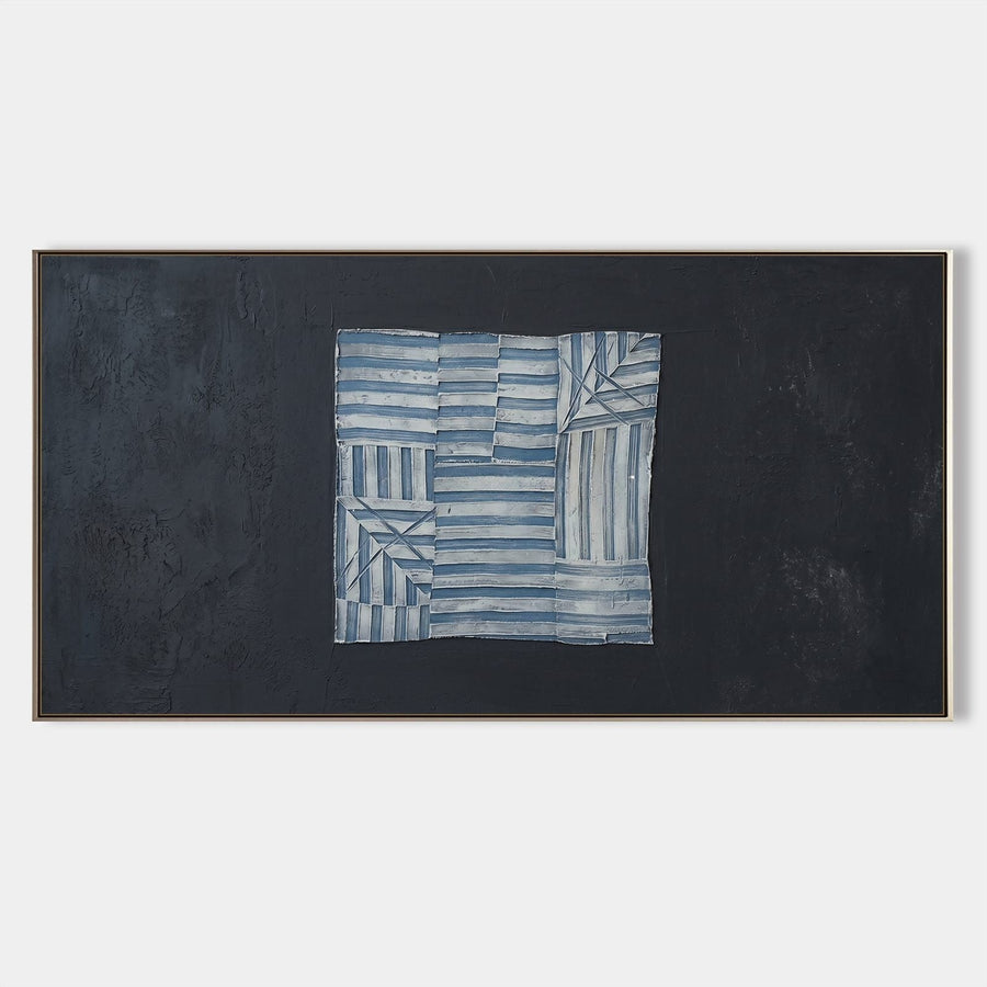 Indigo Stripe Patchwork on Charcoal