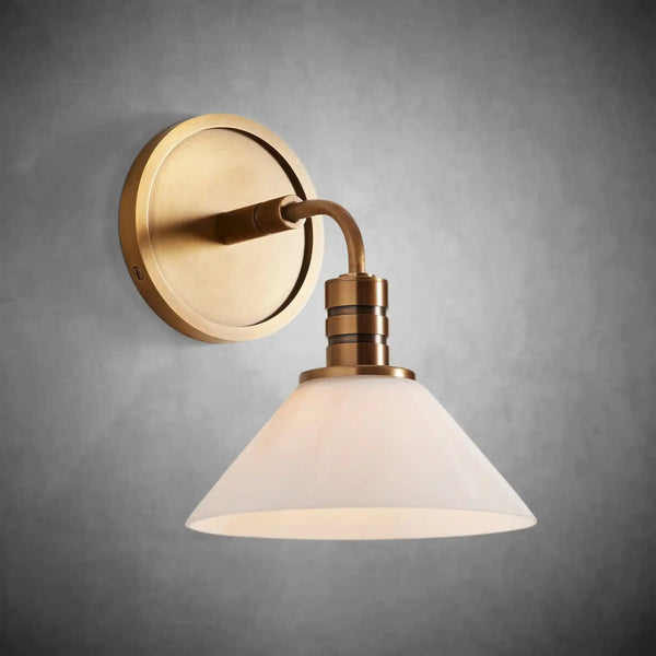 Industrial Glass Cone Steel Wall Sconce