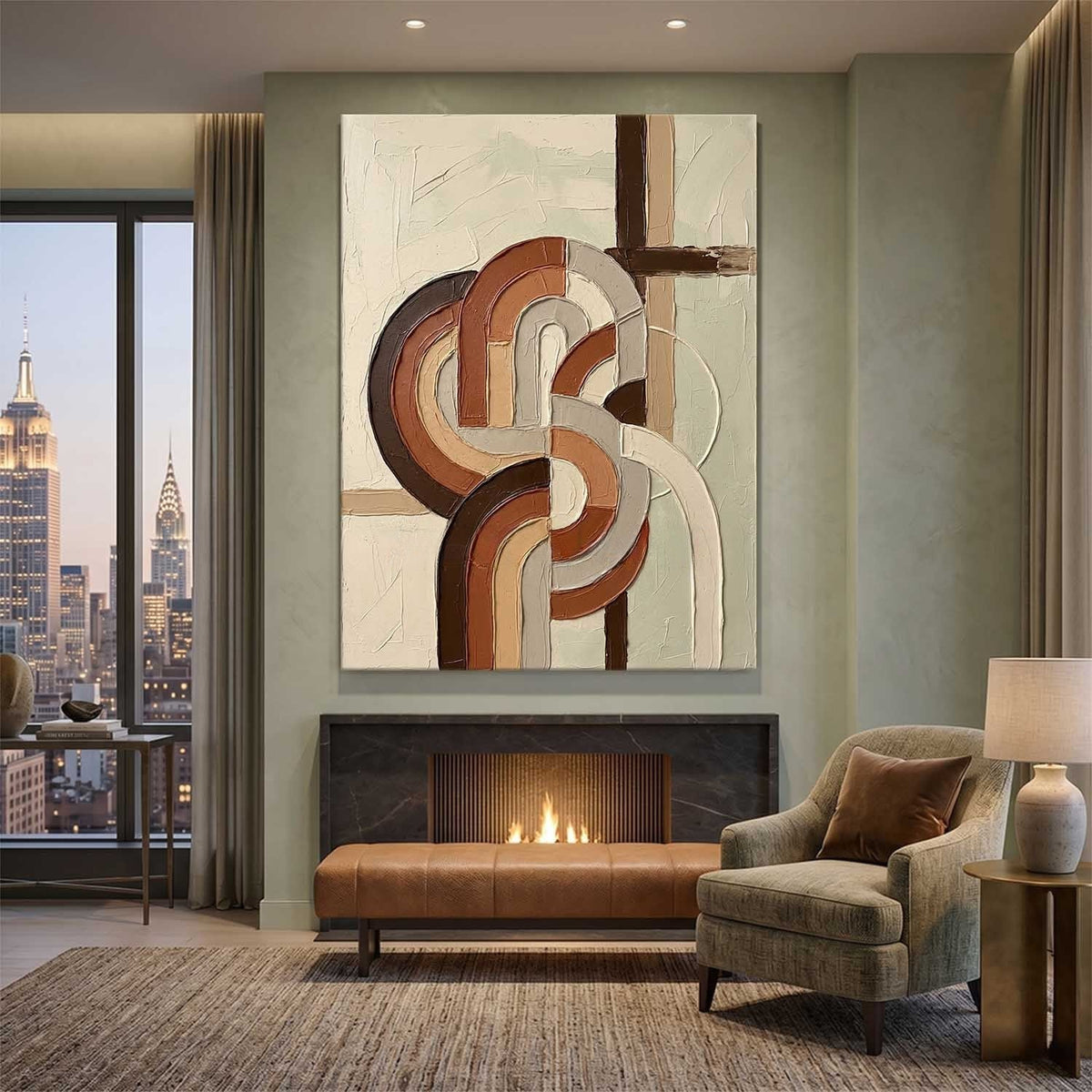 Interlocking Arches in Terracotta and Cream