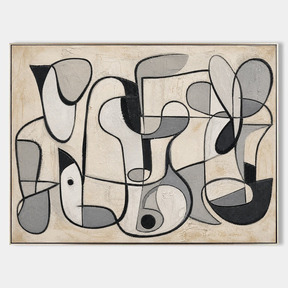 Interlocking Curves in Stone and Charcoal