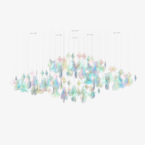 Iridescent Glass Cloud Cluster Chandelier