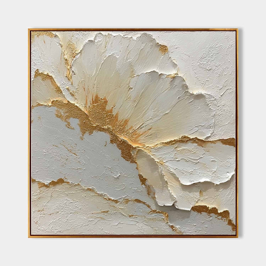 Ivory and Gold Blossom Relief