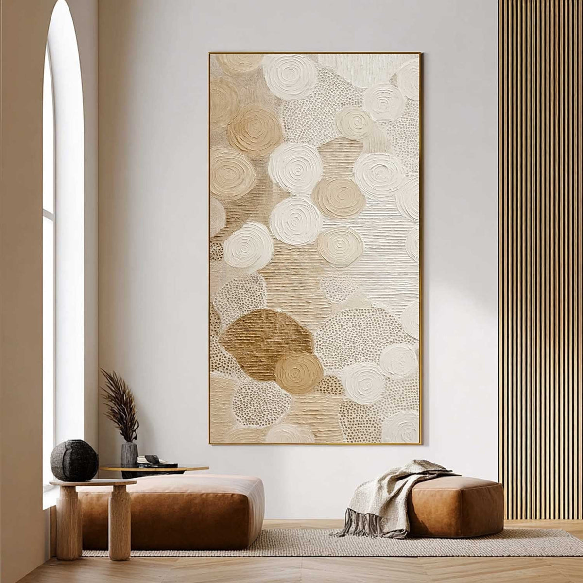 Ivory and Sand Swirl Relief