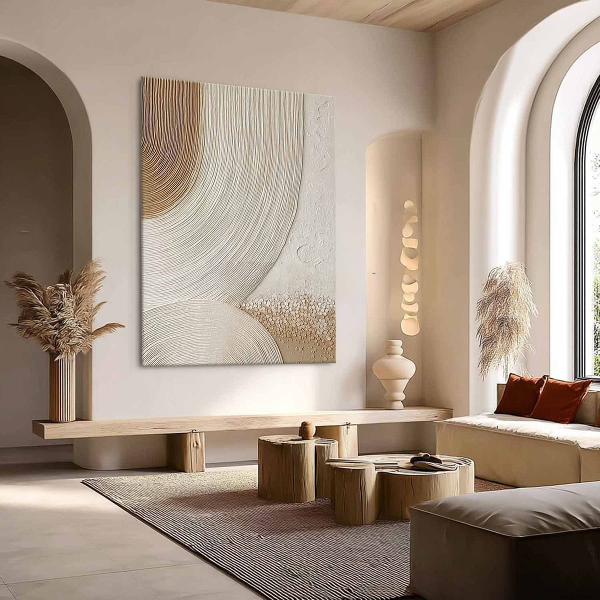 Ivory Arcs in Sand and Gold