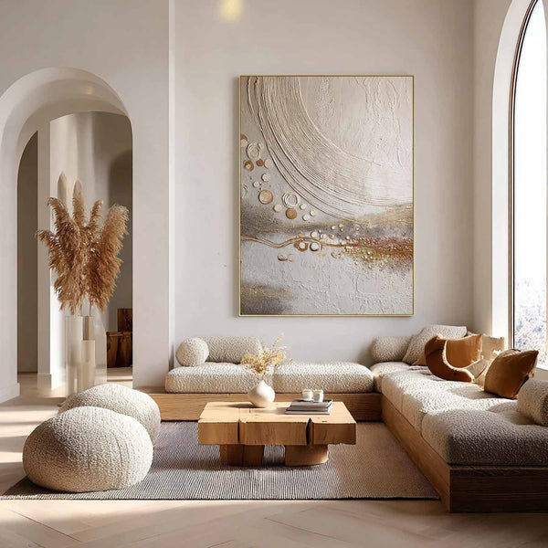 Ivory Arcs with Golden Drift