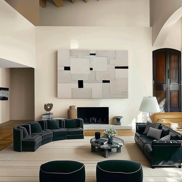 Ivory Blocks with Black Accents