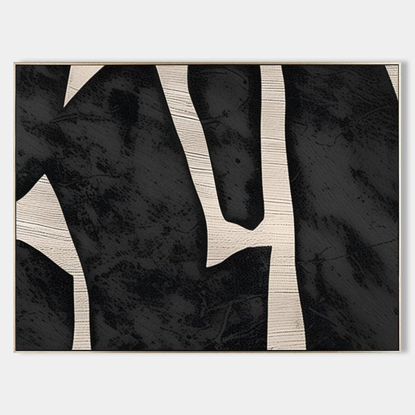Ivory Branches on Mottled Black
