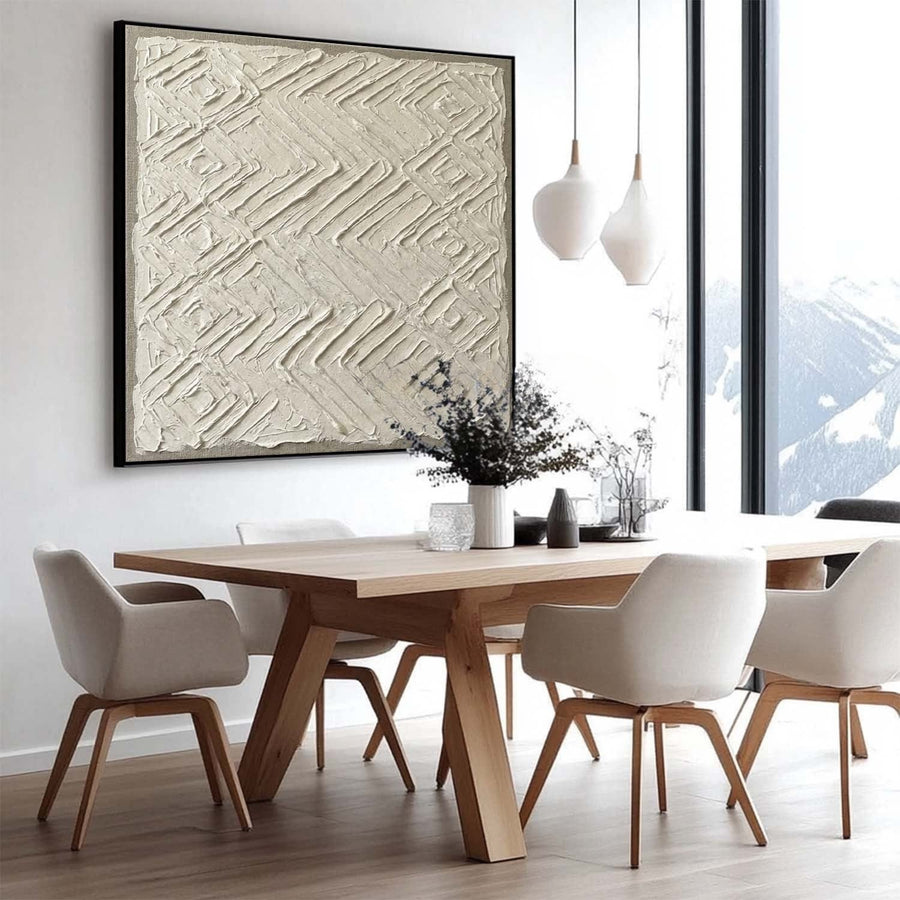 Ivory Chevron Relief in Plaster