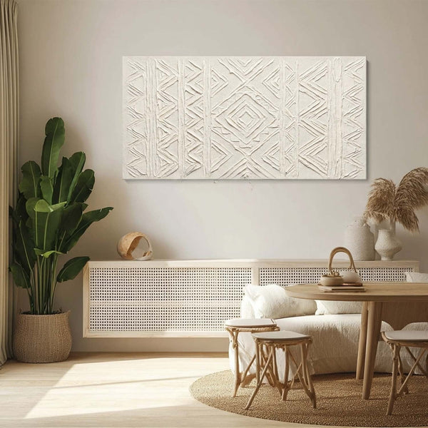 Ivory Diamond Relief in Plaster