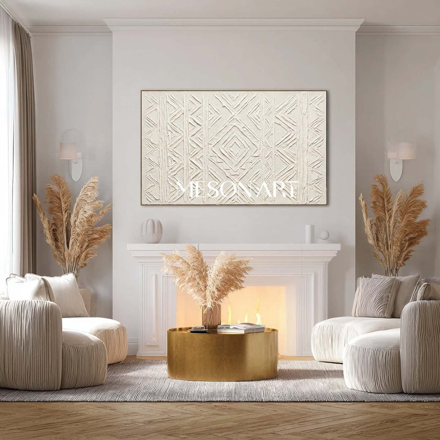 Ivory Diamond Relief in Plaster