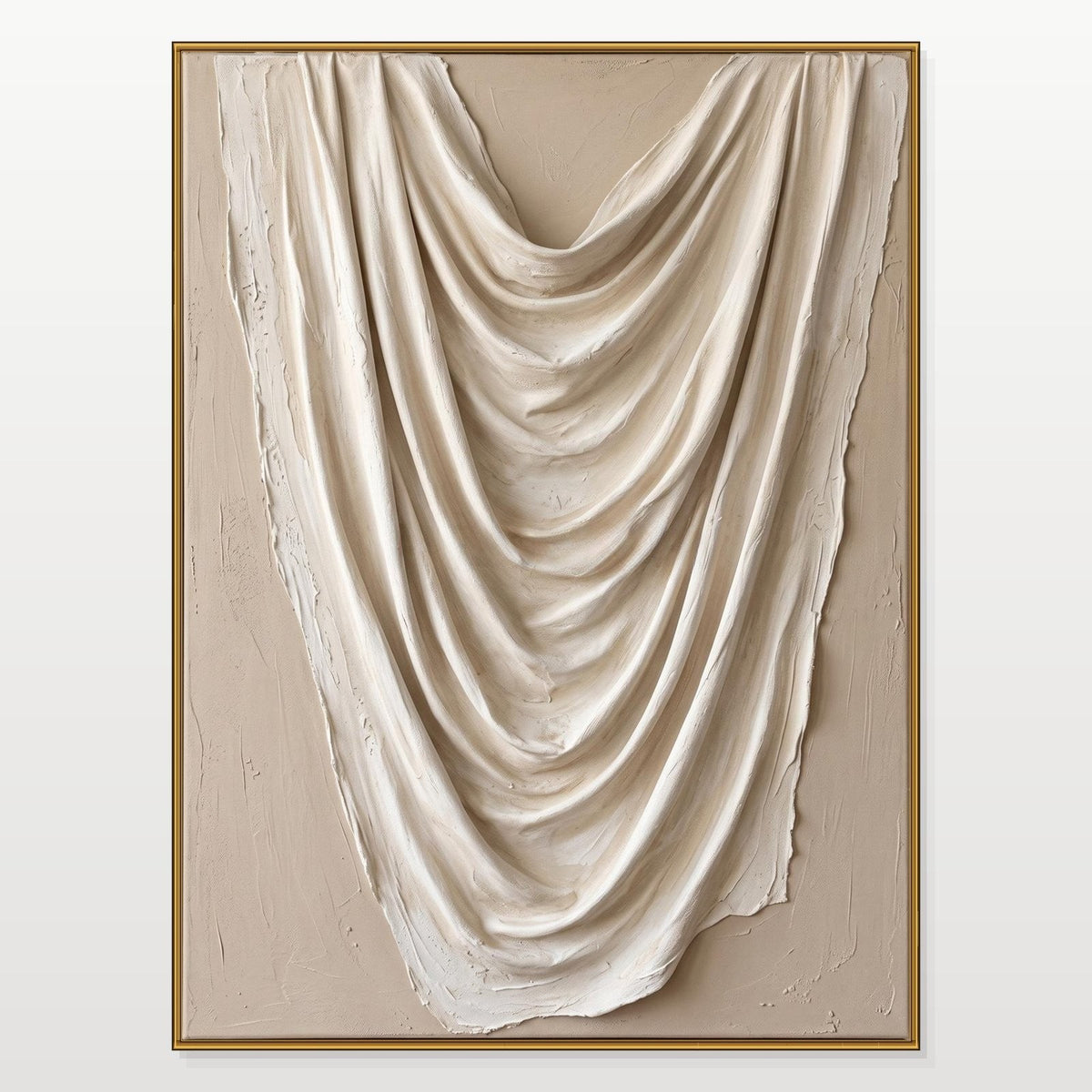 Ivory Drapery in Sculpted Relief