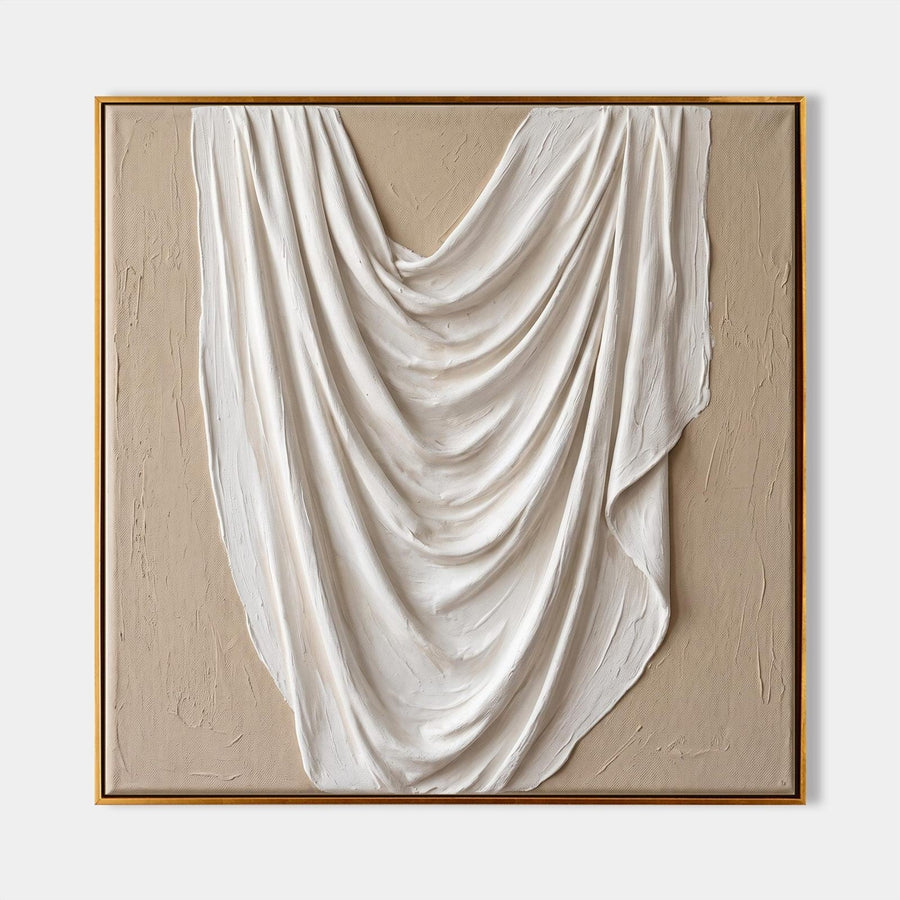 Ivory Drapery in Sculpted Relief