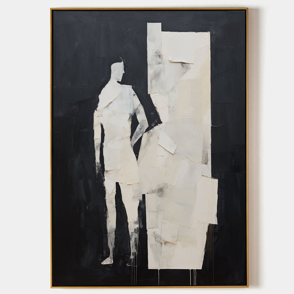 Ivory Figure Against Black Night