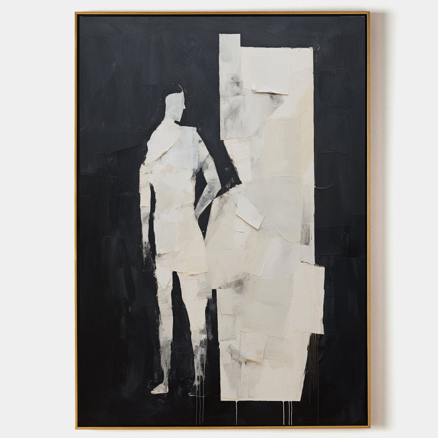 Ivory Figure Against Black Night