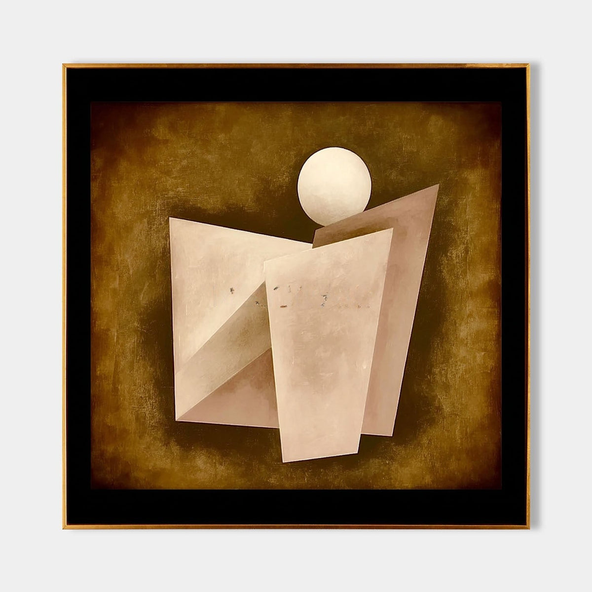 Ivory Folded Planes Beneath a Pale Moon
