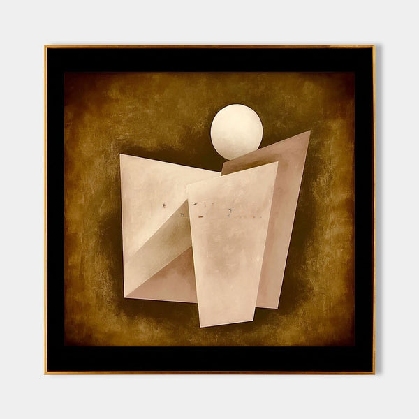 Ivory Folded Planes Beneath a Pale Moon