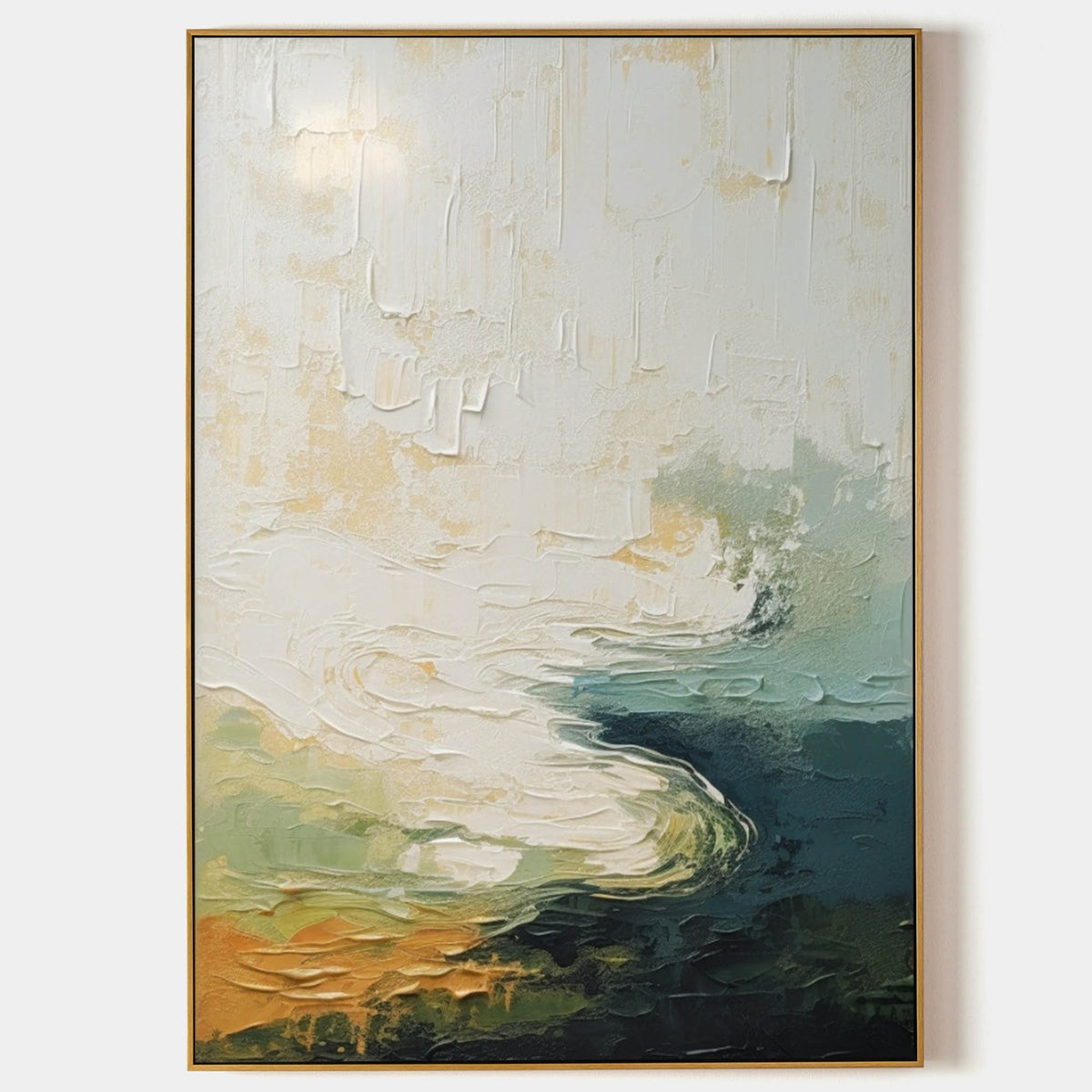 Ivory Mist Over Teal Waters