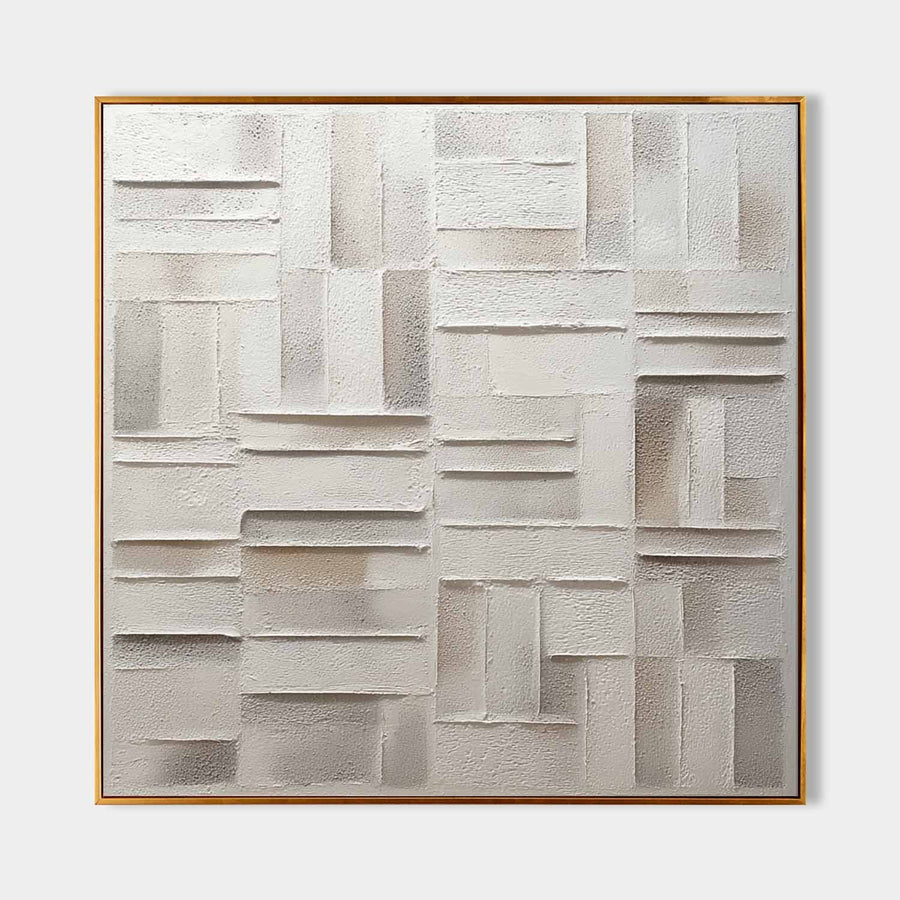 Ivory Plaster Basketweave Relief