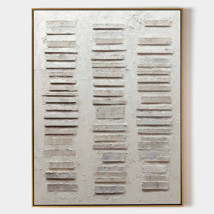 Ivory Plaster Columns in Relief