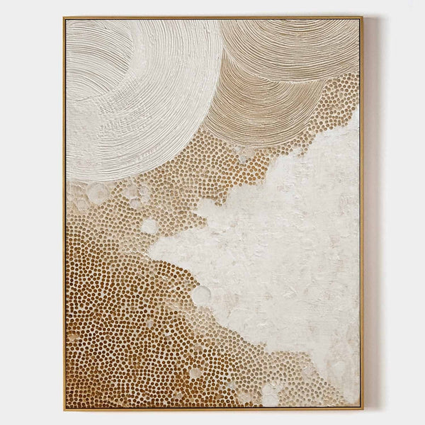 Ivory Swirls Over Golden Dots