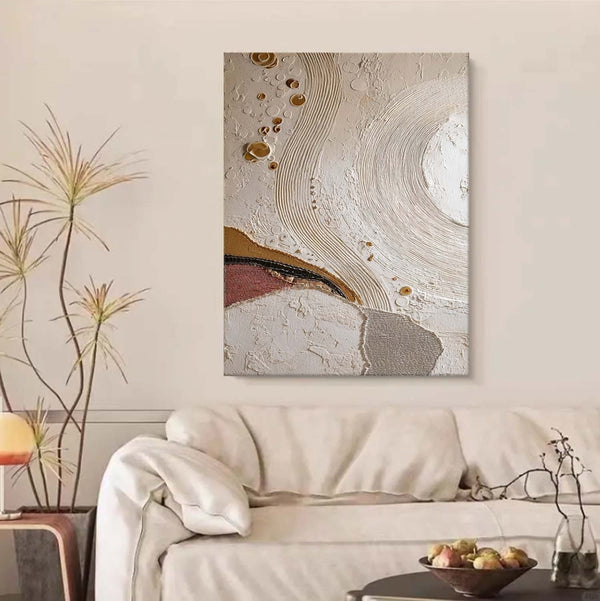 Ivory Swirls with Golden Droplets