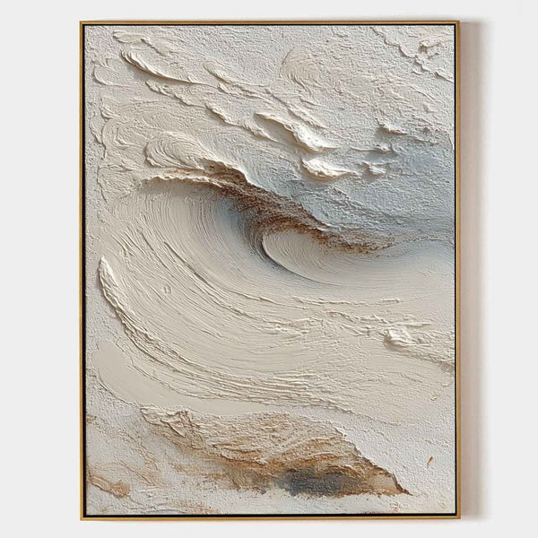 Ivory Wave in Plaster Relief