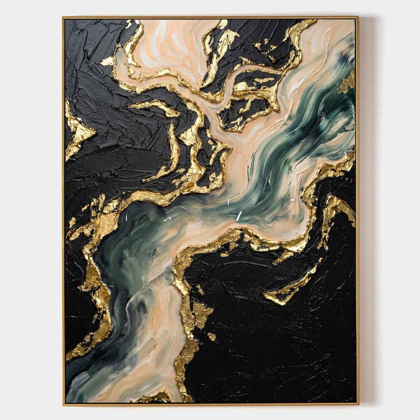 Jade River Through Black and Gold
