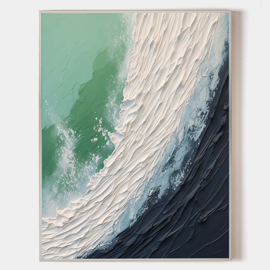 Jade Sea Wave in Relief