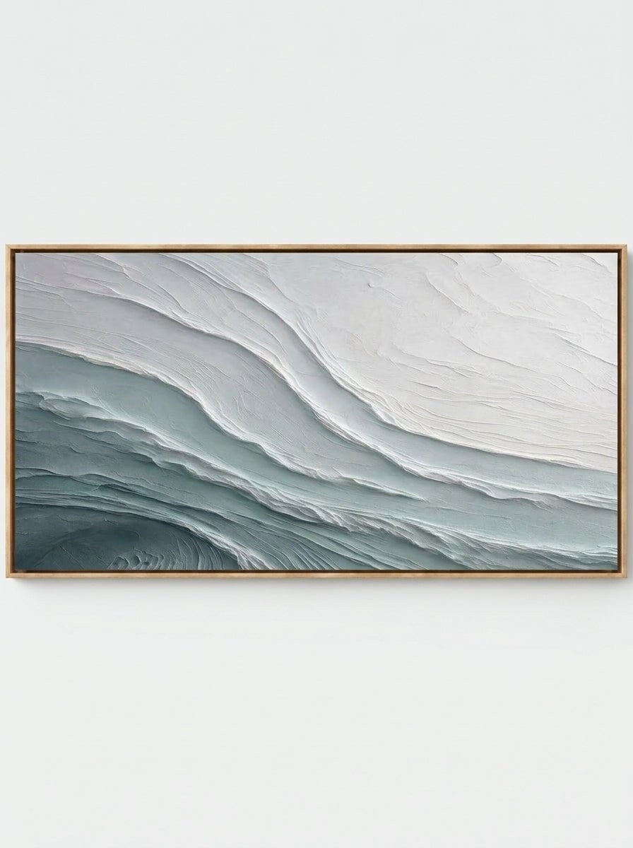 Japandi Textured Ocean Waves Canvas Art