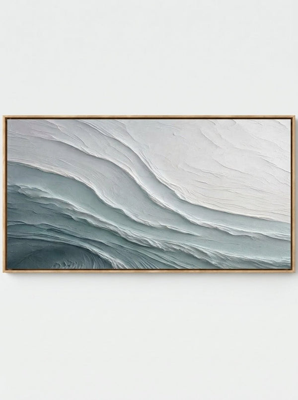 Japandi Textured Ocean Waves Canvas Art