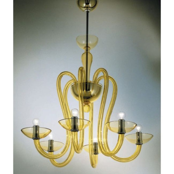 Jellyfish Inspired Glass Cluster Chandelier