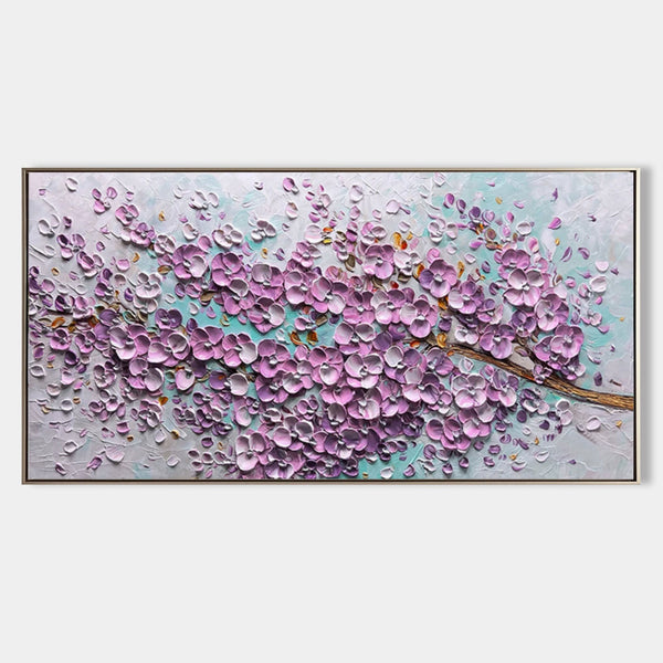 Lavender Blossom Branch in Relief