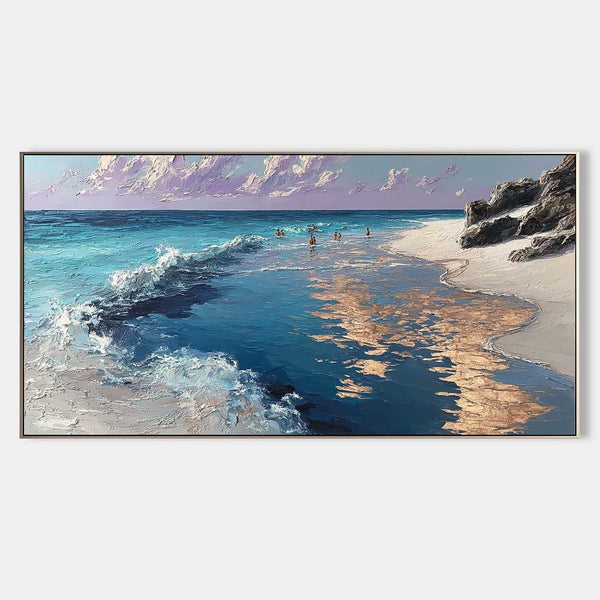 Lavender Sky Over Golden Shoreline