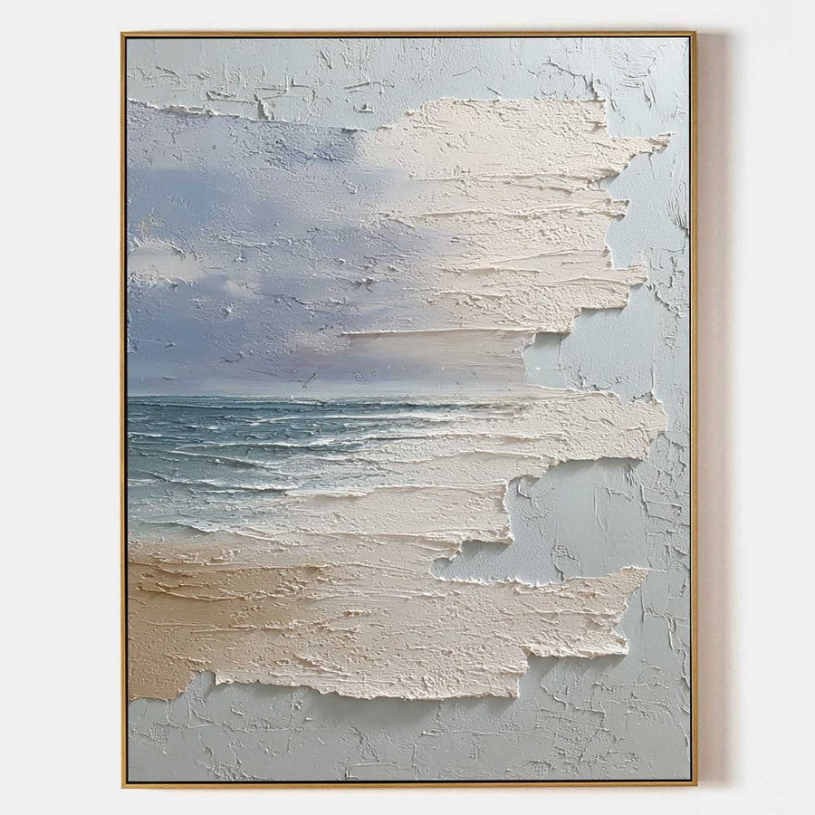 Lavender Sky Over Textured Shoreline