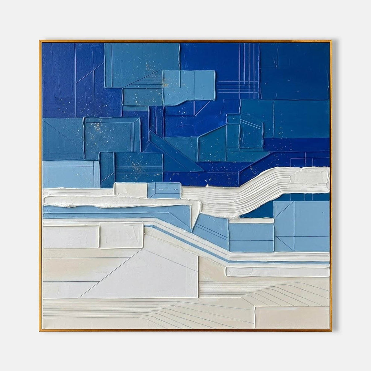 Layered Blue Coastline in Relief
