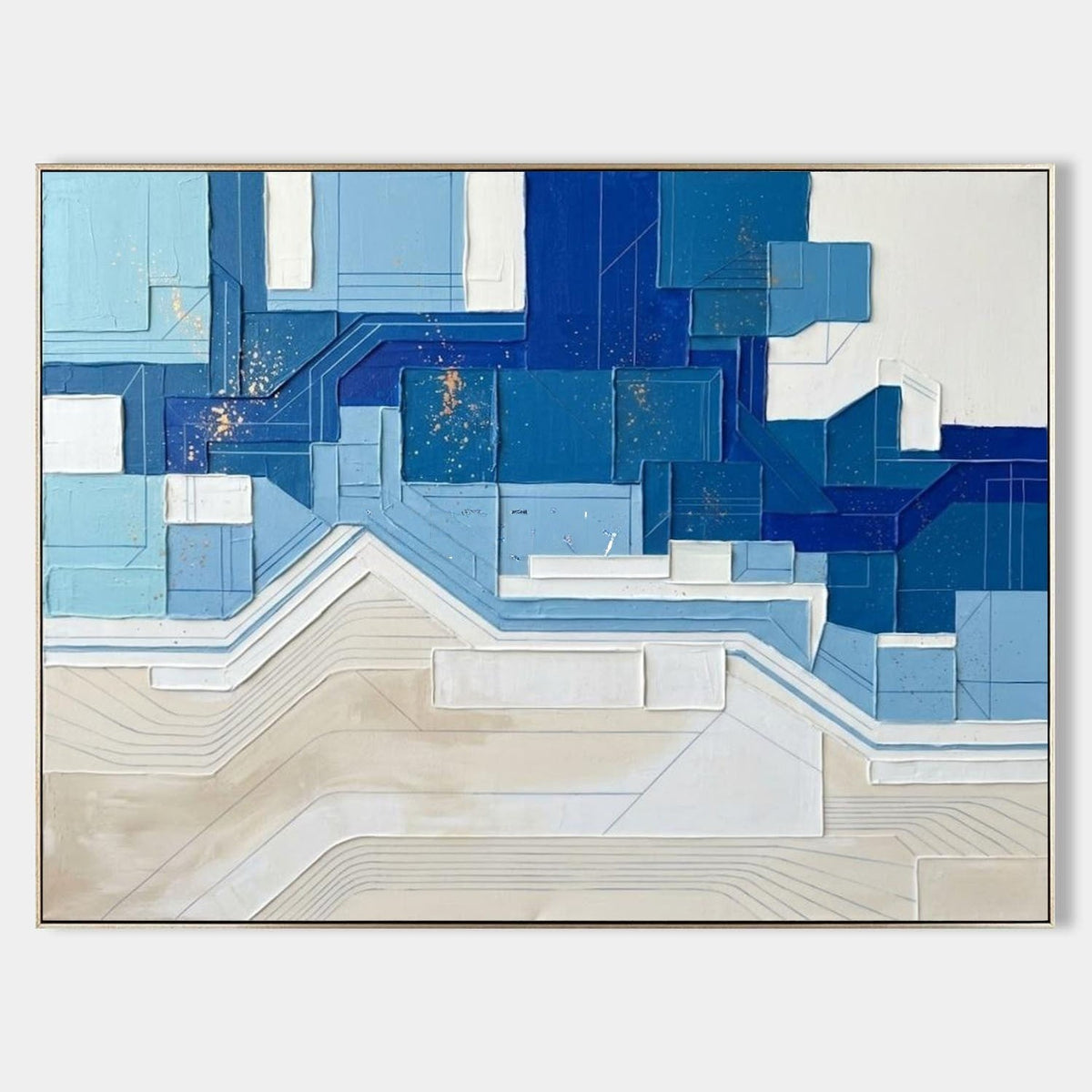 Layered Blue Coastline in Relief